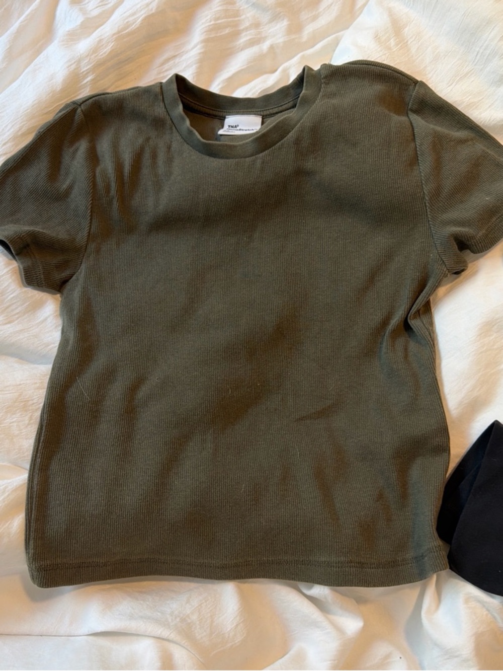 Aritzia Olive Green Short Sleeve Ribbed Tee